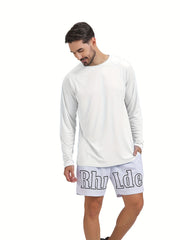 Men's UPF 50 Sun Protection Long Sleeve T Shirt Quick Dry Outdoor Fishing Tops