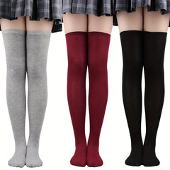 Solid Thigh High Socks Women's Stockings & Hosiery