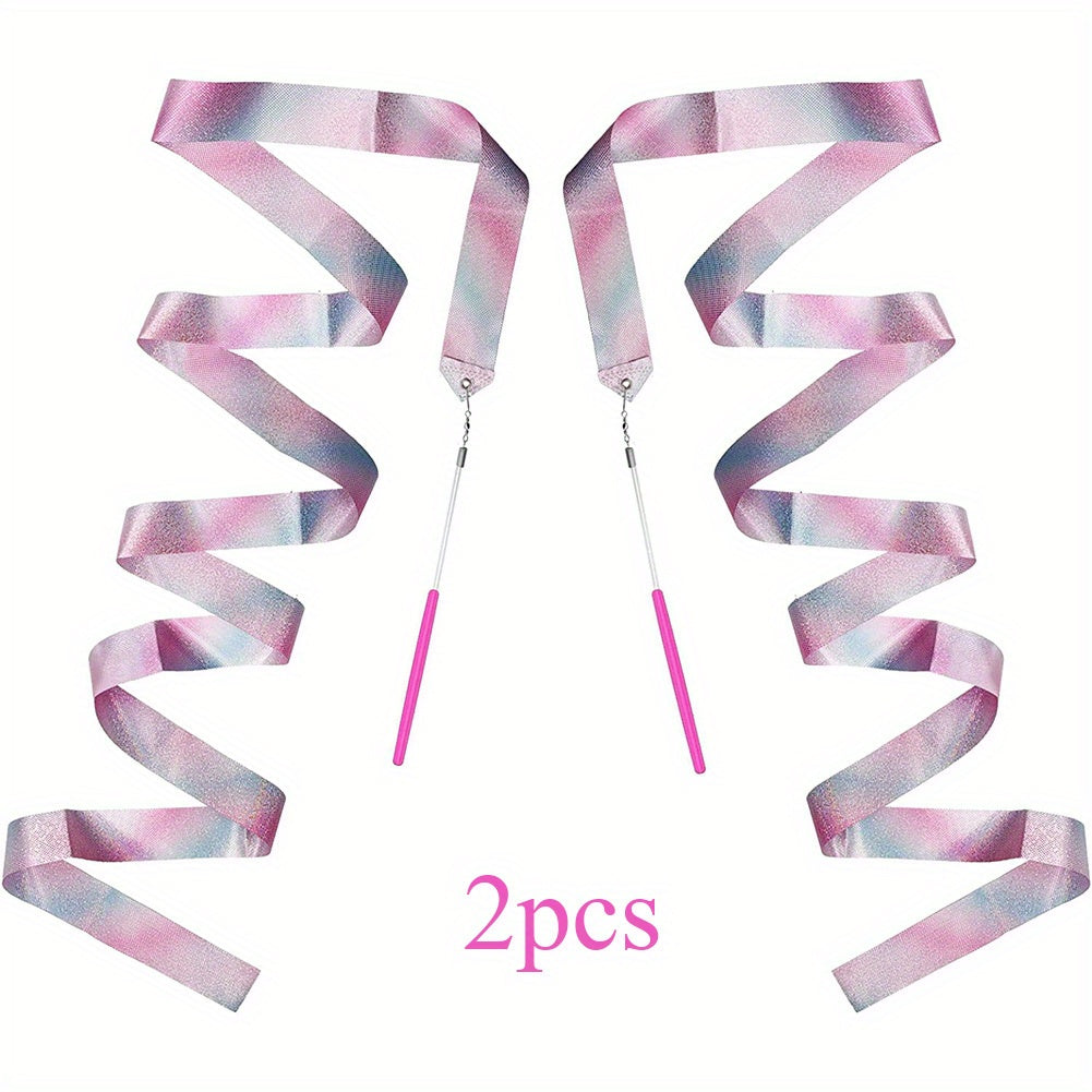 2 PCS Twirling Ribbons for Dance & Gymnastics