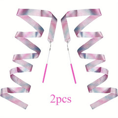 2 PCS Twirling Ribbons for Dance & Gymnastics