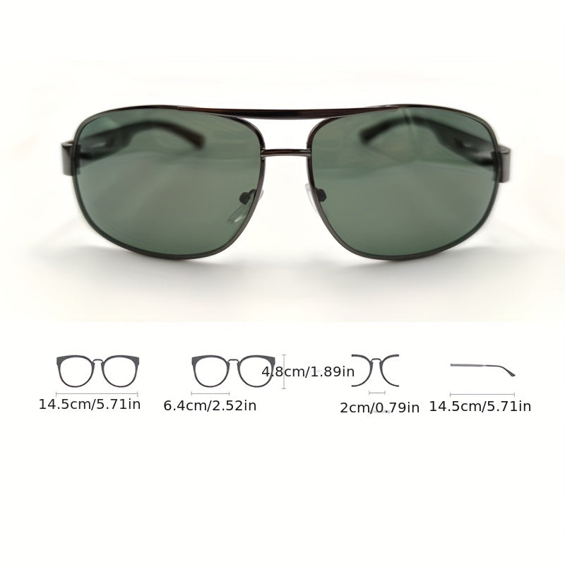 Men's Polarized Sunglasses with Metal Frame and UV400 Lenses