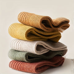 4 Pairs Stripe Print Ribbed Short Socks for Women