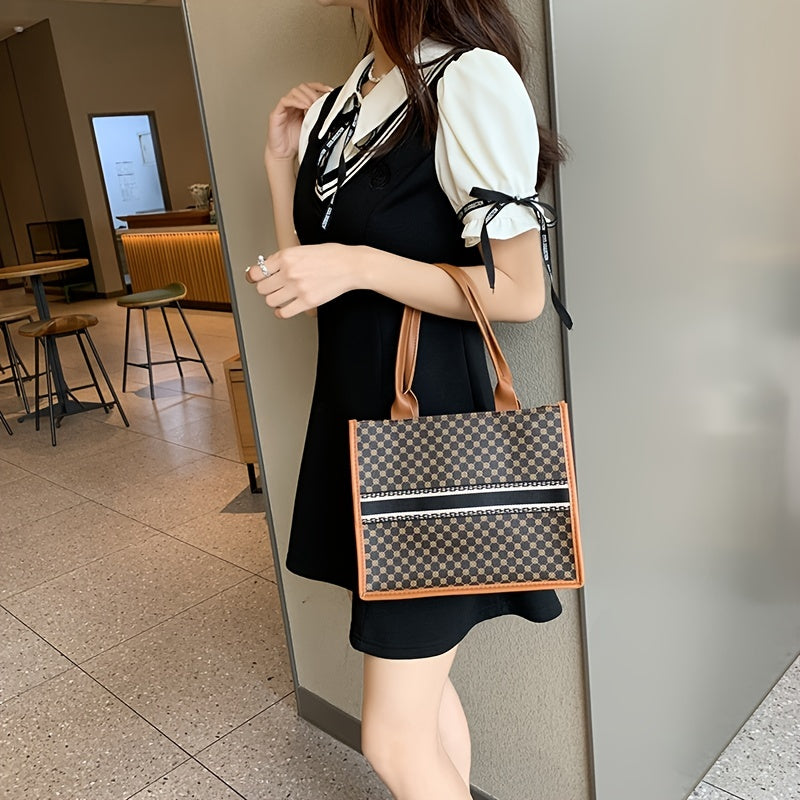 Women's Geometric Pattern Crossbody Bag Large Capacity Mobile Phone Handbag