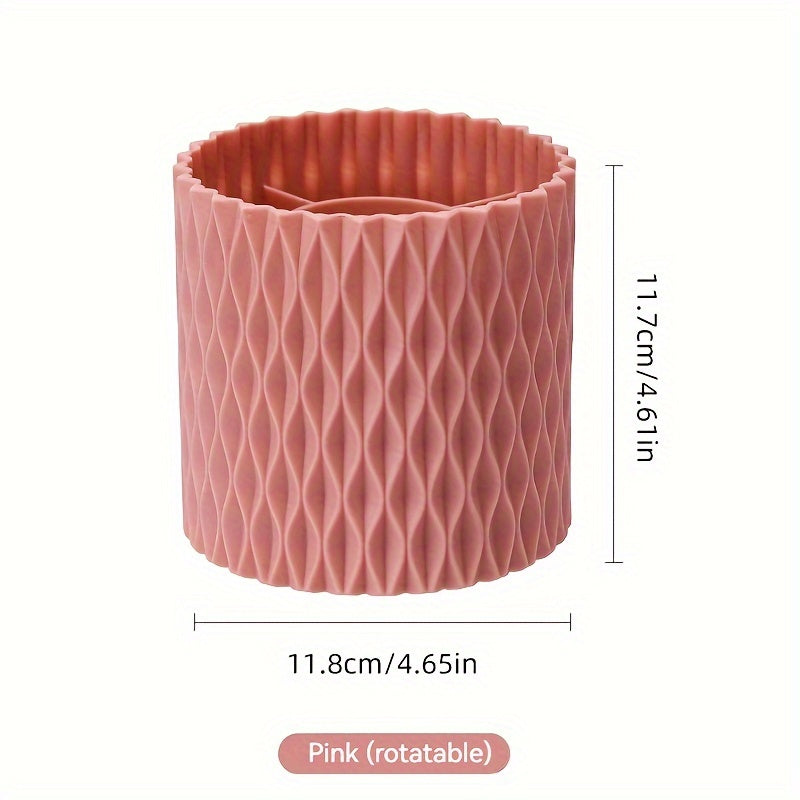 360 Rotating Cosmetic Brush Storage Bucket Desktop Organizer