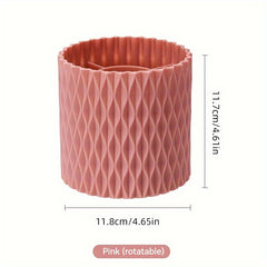 360 Rotating Cosmetic Brush Storage Bucket Desktop Organizer