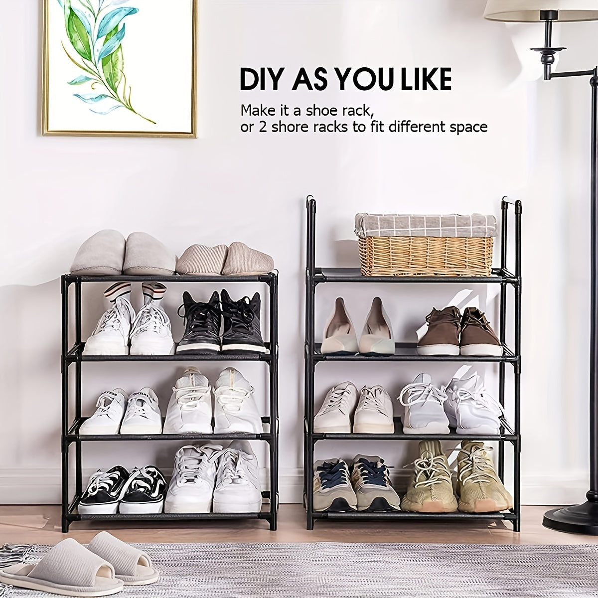 1pc Household Shoe Storage Rack Large Capacity Floor Standing Organizer