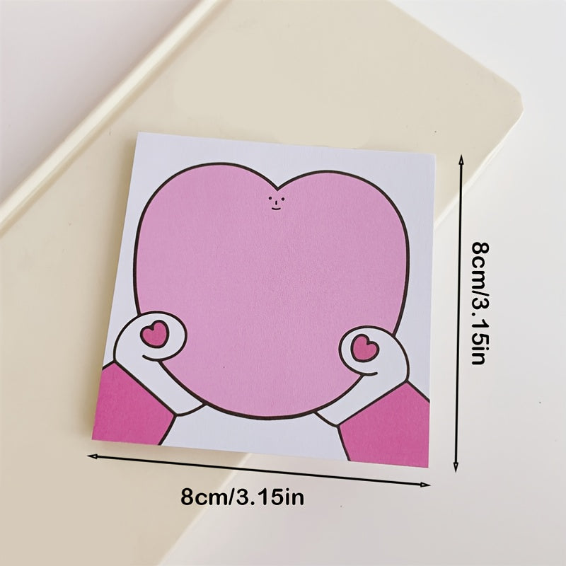 Girl Heart Cartoon Hand Love Toast Sticky Note Book