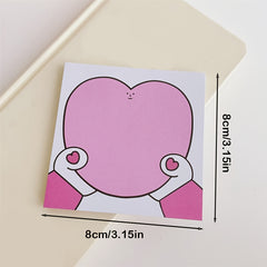 Girl Heart Cartoon Hand Love Toast Sticky Note Book
