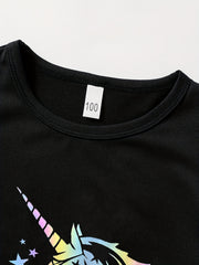 Boys Unicorn Casual Outfit T shirt & Shorts Kids Summer Clothes Sets