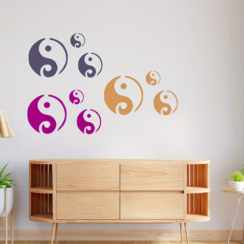 Yin Yang Stencil 12.7x20.32 cm for Painting Wall Wood Fabric Furniture