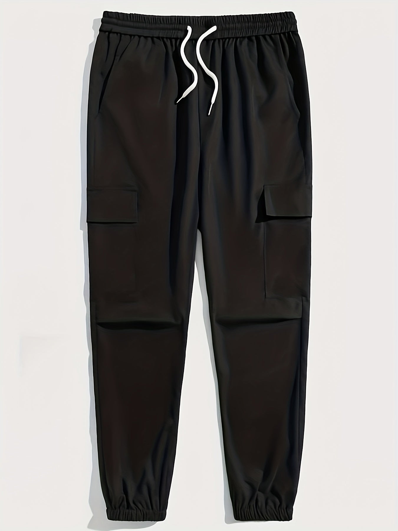 Men's Classic Cargo Pants Drawstring Joggers for Autumn Summer