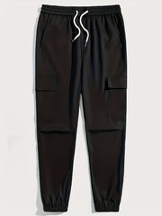 Men's Classic Cargo Pants Drawstring Joggers for Autumn Summer