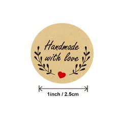 500pcs With Love Stickers Seal Labels Brown Wedding Stickers DIY Stationery