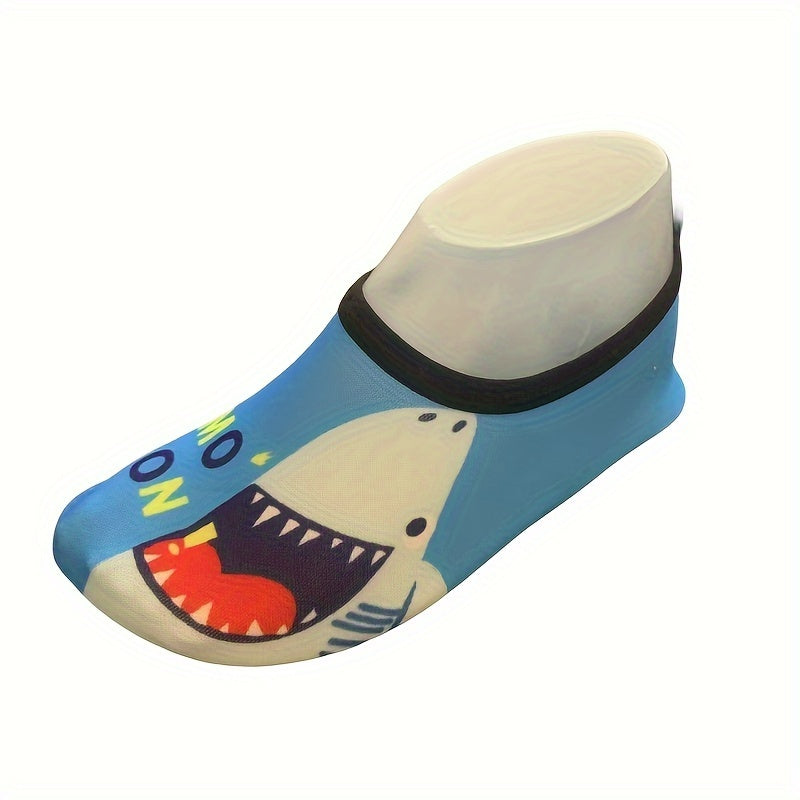 Boy's Shark Pattern Bare Water Shoes Quick Dry Non Slip For Beach Pool