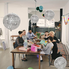 12pcs Silvery Laser Metallic Mirror Disco Balloons 55 88 Cm Large 4D