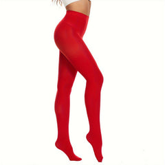 Opaque High Waist Slim Footed Pantyhose Women's Stockings