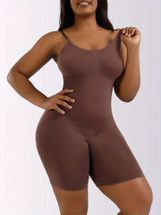 Seamless Solid Shaping Bodysuit Tummy Control Slimming Sleeveless Body Shaper