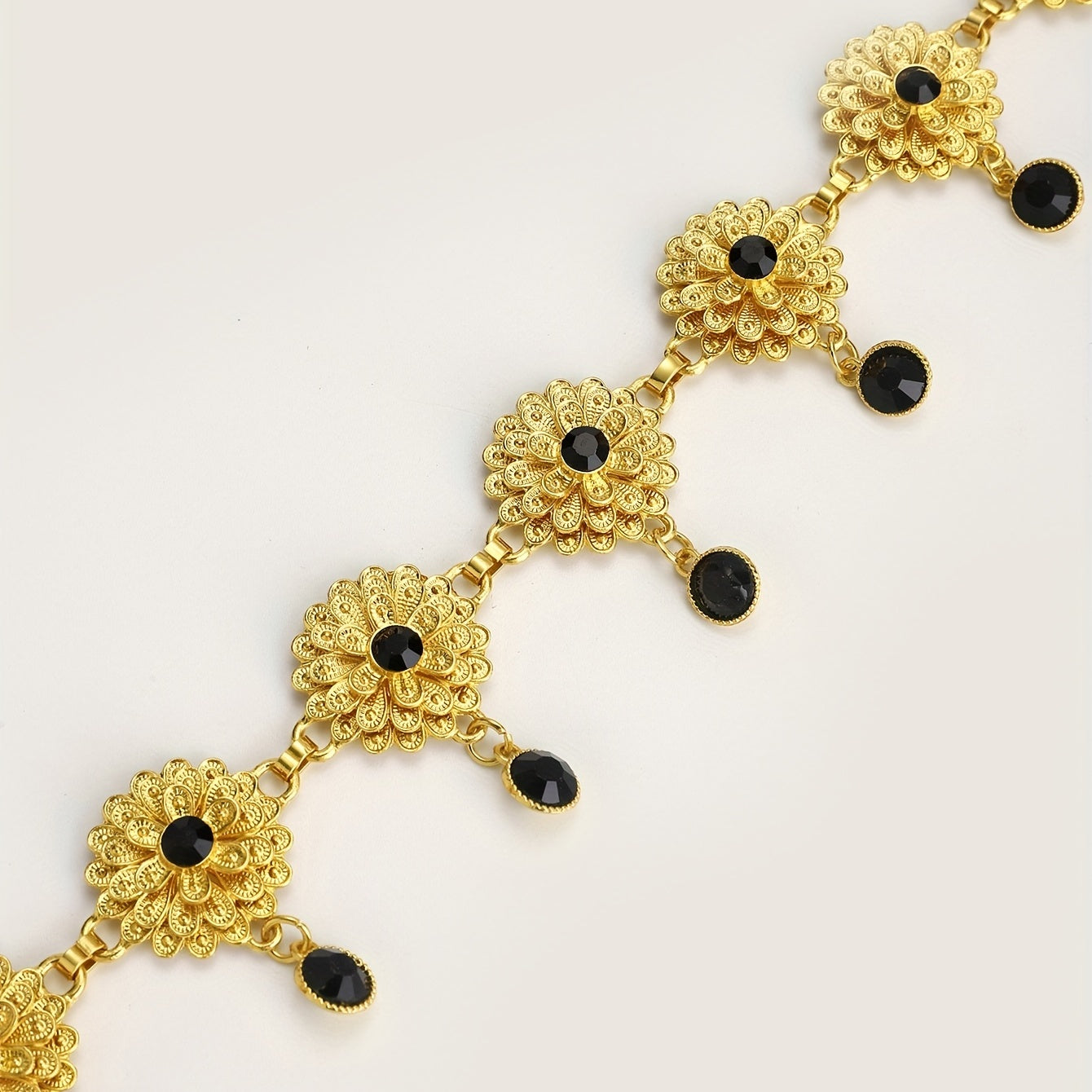 Flower Crystal Waist Strap Tassel Chain Waist Jewelry