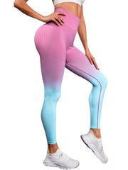 Gradient High Waist Sports Leggings Butt Lifting Yoga Pants