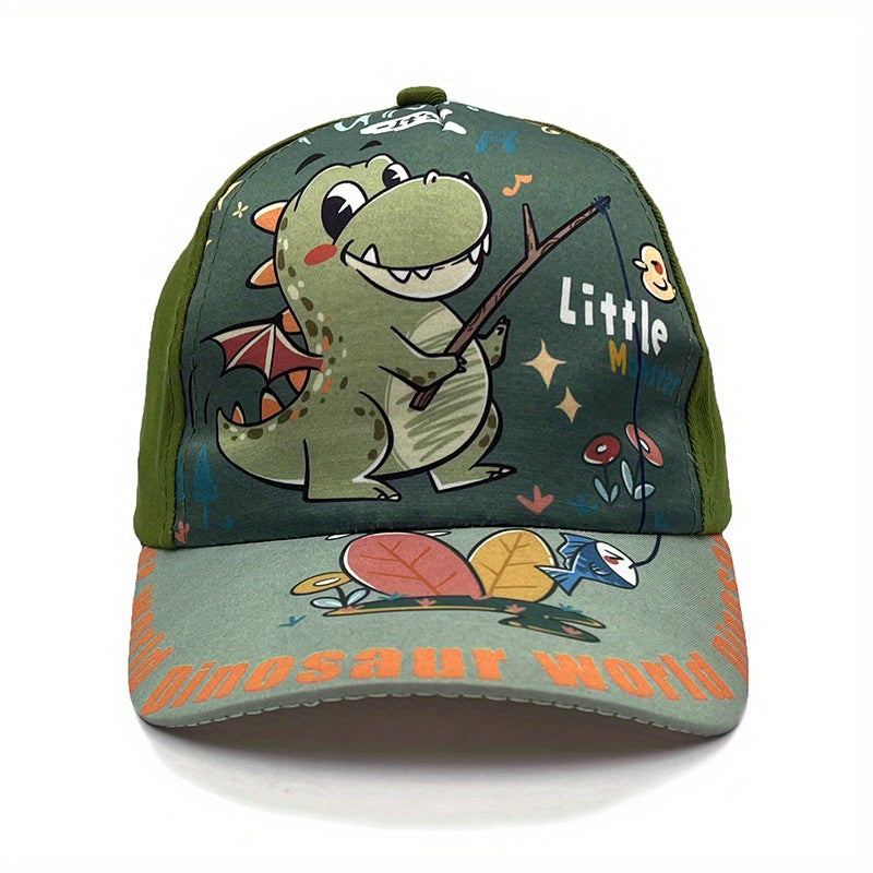 Dinosaur & Letter Graphic Baseball Cap for Toddler Kids