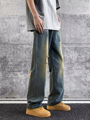 Men's Vintage Ripped Denim Jeans
