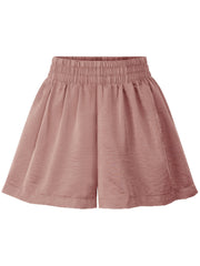 Solid Color Elastic Waist Shorts for Women