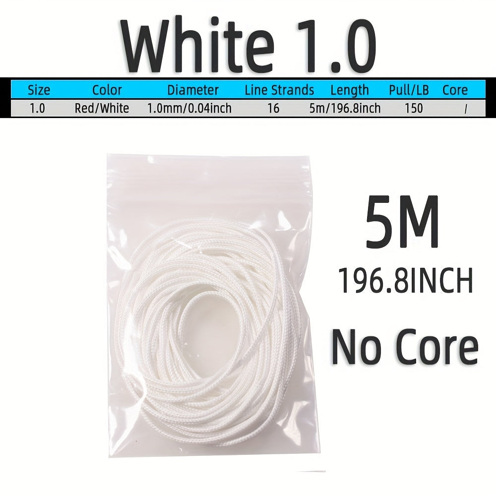 5m 196in 85in Red Braided Fishing Line 16 Strands PE Fishing Line