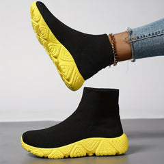 High Top Flyknit Running Shoes Breathable Slip On Sneakers