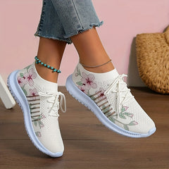 Women's Floral Print Running Shoes Casual Comfortable Outdoor Sports Shoes