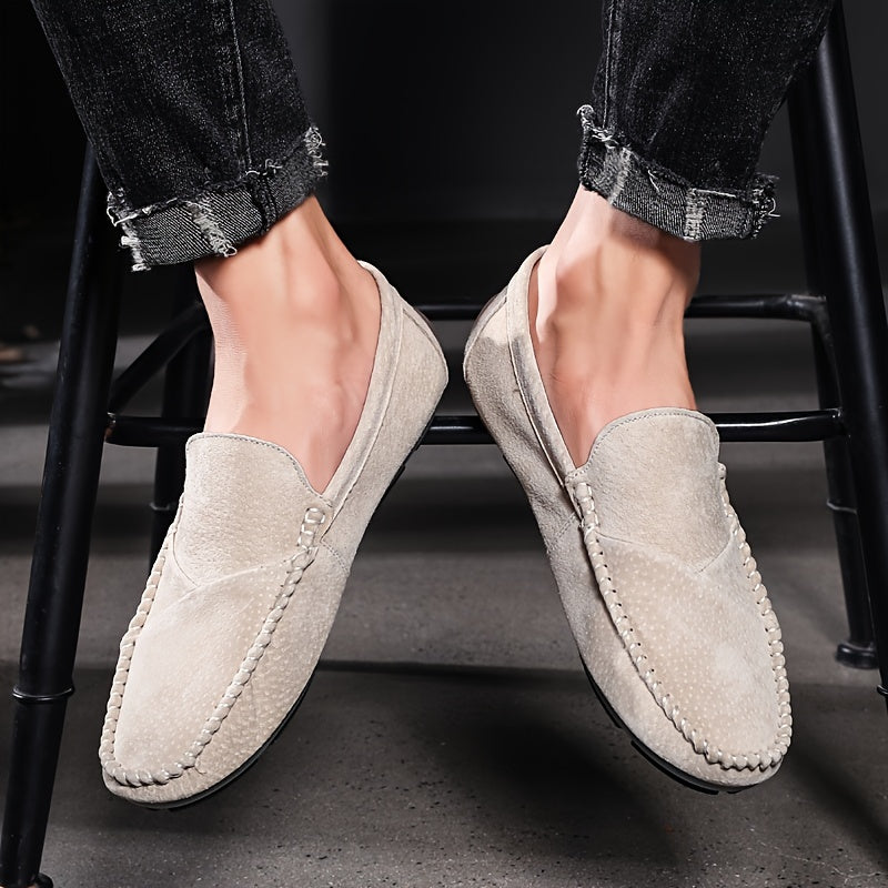 Men's Customizable Loafer Shoes Stitching Durable Slip On Moccasins