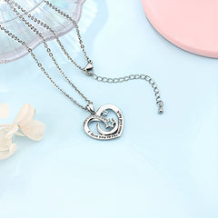 Heart Moon Star Copper Zircon Pendant Necklace with Gift Card Box