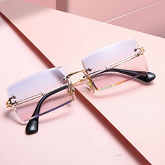 Gradient Square Rimless Sunglasses for Women