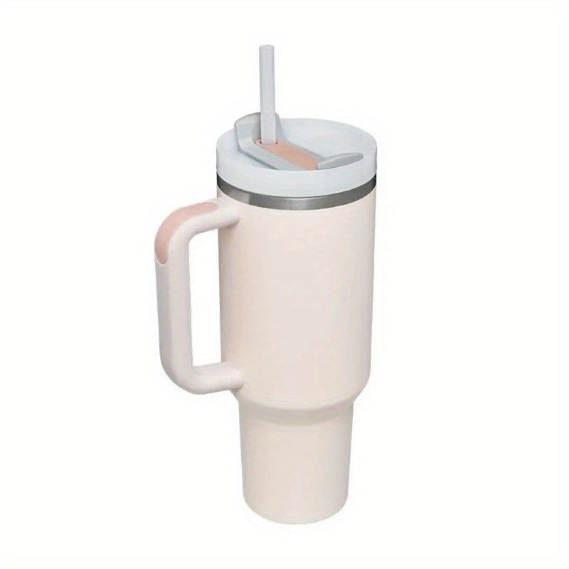 40oz Tumbler With Straw And Handle Stainless Steel Vacuum Flask