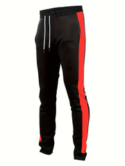 Side Patchwork Vertical Block Men s Drawstring Sweatpants