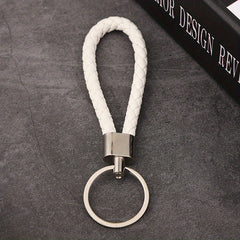 Multicolor Woven PU Leather Keychain Pendant Keyring Car Key Holder Ornament