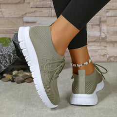 Women's Casual Sneakers Mesh Breathable Flying Woven Shoes