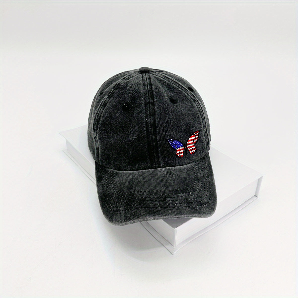 Butterfly Baseball Cap Distressed Cotton Dad Hat