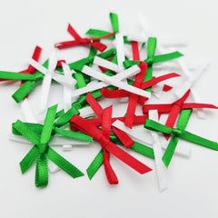 50pcs Mini 3mm Wide Ribbon Bows Christmas Decorative Satin Ribbon Tail Bow
