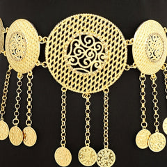 Metal Tassel Round Waist Chain for Dance Party Ethnic Waistband