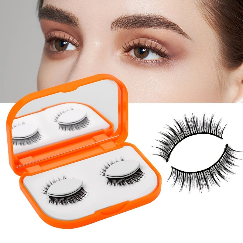 2 Pairs Faux Mink Eyelashes Long Thick Natural Look