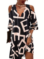 Scallop Trim Half Sleeve Dress for Women