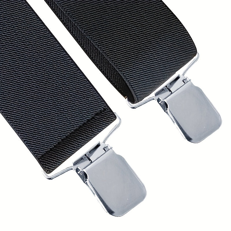 Men's Vintage Elastic Suspenders Braces X Shape Adjustable