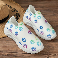 Women's Lightweight Slip On Woven Sneakers Soft Sole Casual Outdoor Shoes