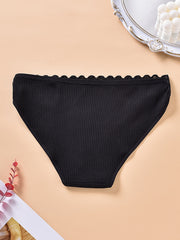 3 Pack Plus Size Ribbed Paisley Lace Briefs Set