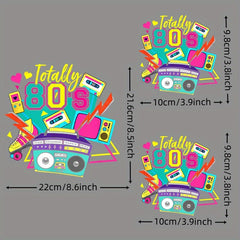 3pcs I Love The 80s Iron On Decals - Retro Pattern DIY Iron On Patches