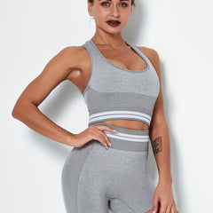 Seamless Knit High Stretchy Bra & Shorts Set