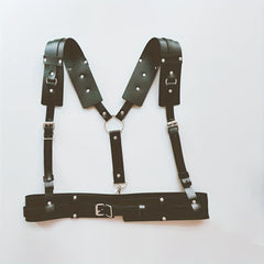 Men's Casual PU Leather Y Strap Decor