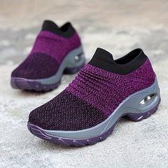 Women's Knitted Socks Shoes Air Cushion Casual Walking Shoes