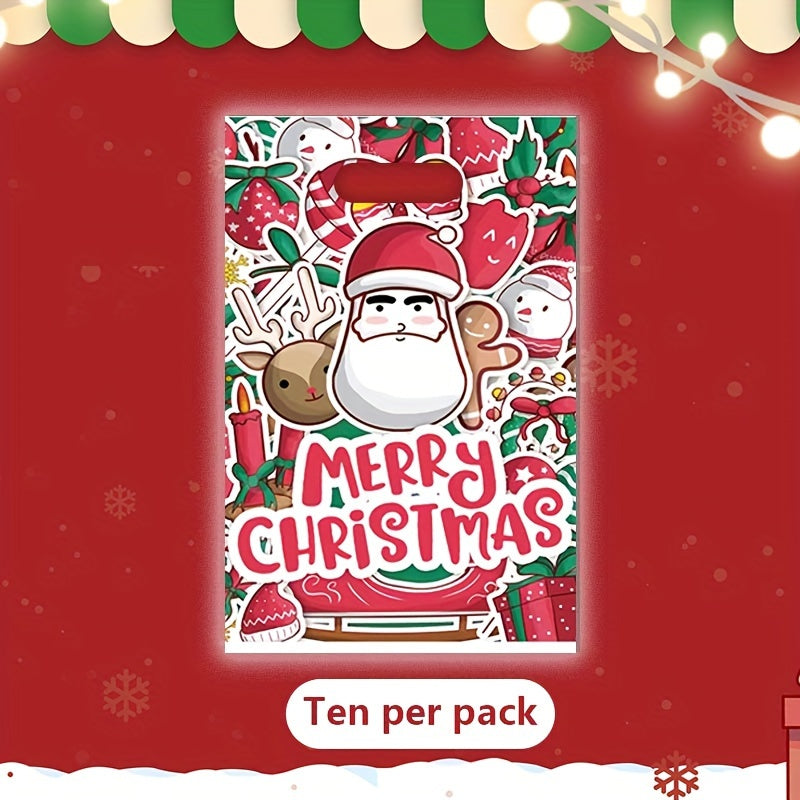 10pcs Christmas Gift Bags Cartoon Pearl Film Halloween Christmas Eve