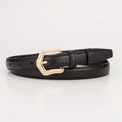 Golden Lace Buckle Head Leather Belt for Kids
